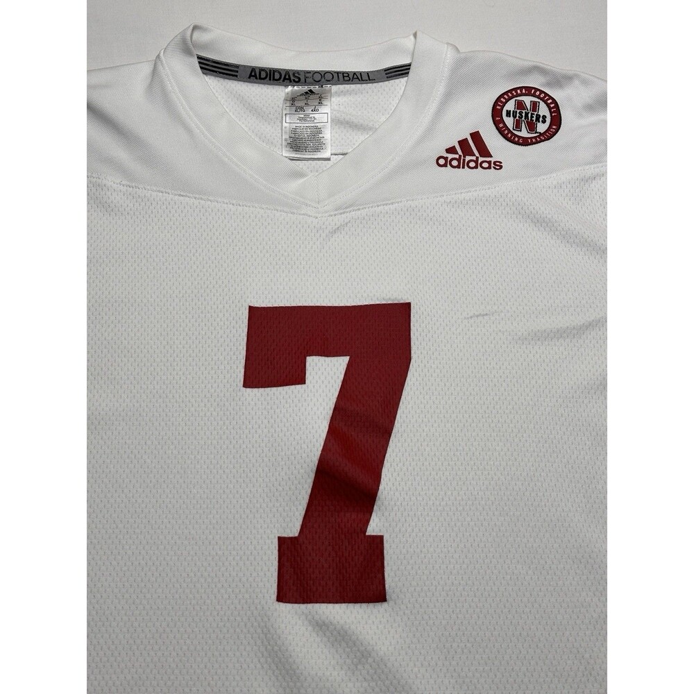 Nebraska Cornhuskers Adidas Football Jersey Mens XL White 7 Frost Ncaa *READ - Picture 4 of 12